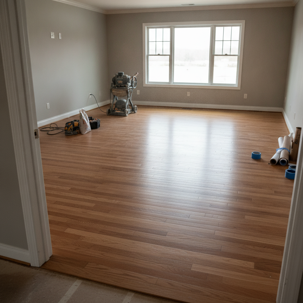 Done Hardwood Flooring Installation - No Face and No Text